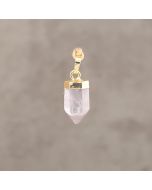 Quartz rose Brésil pdt "Crystal or" 8x15mm