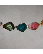 Agate d'Afrique slice "rainbow gold" 30x40mm (5 pcs)