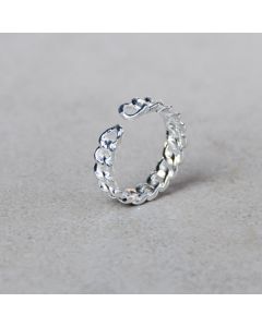 Bague ajustable "couture" pl.argent 10 microns