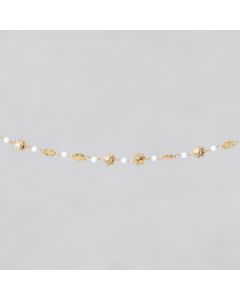 Ch. Soleil Agate Blanche 4x6mm pl.or 0.5m  28.9€x2=57.8€