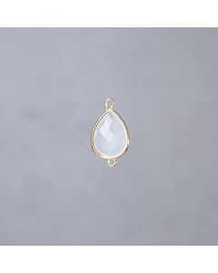 Agate taupe "flat drop" 14x18mm-2 anx pl.or 0.5 micr