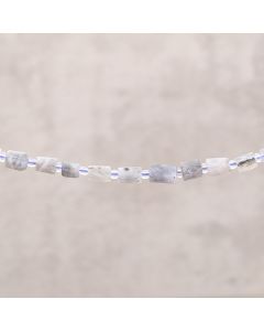 Labradorite d'Afrique tube baroque 7x5mm