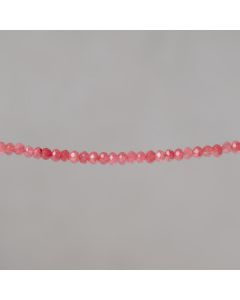 Jade "red watermelon" rondelle facettée 2x3.5-4mm