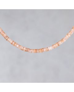 P.de lune rose d'Inde heishi facetté 6-6.5mm (25 cm)