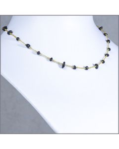 Collier chips onyx 3-5mm 33cm pl.or 0.5 m