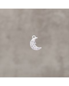Lune 3x10mm strass 4.5mm pl.arg 5 mic