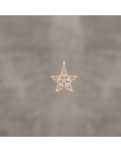 Etoile évidé 10mm strass pl.or 0.5 mic