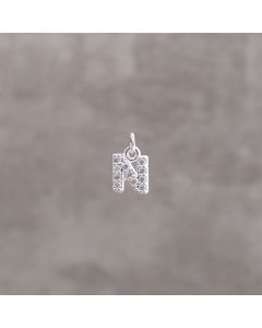 Lettre strass N 5x9mm pl.arg 5 mic 1.95x4=7.8€
