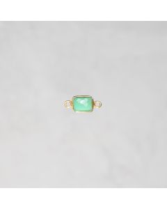 Calcédoine verte pl.or 1 m rect 10x8mm-2x4.9=9.8€
