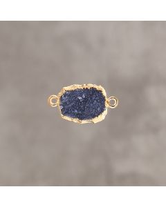 Druzy slice noir pl.or 1 m 12x14mm 2 anx