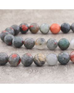 Agate d'Afrique "army style" facettée 12mm