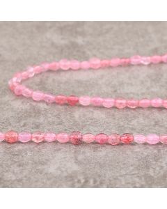 Quartz strawberry du Brésil facetté pastille 4mm