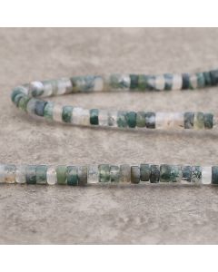 Agate mousse verte d'Inde heishi 2x4mm