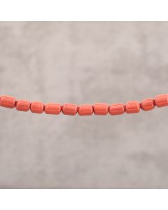 Jaspe rouge d'Afrique tube rond 6x8mm