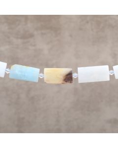 Amazonite du Brésil rectangle facetté 15x28mm