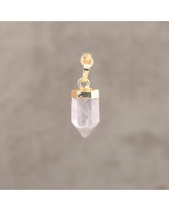 Quartz rose Brésil pdt "Crystal or" 8x15mm