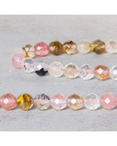 Quartz golden water melon facetté 8mm