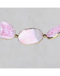 Agate slice pink doré 25-30x35-40mm( 5 pcs)