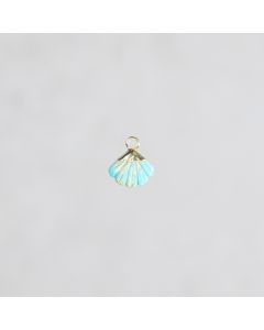 Turquoise pendentif Gingko 8x9mm pl.or 1 m