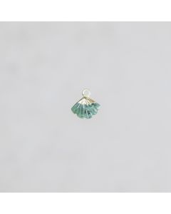 Emeraude pendentif Gingko 8x9mm pl.or 1 m