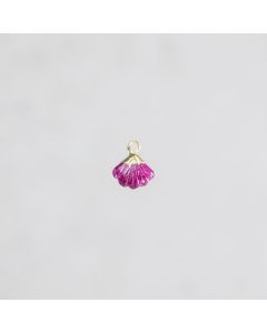 Rubis pendentif Gingko 8x9mm pl.or 1 m