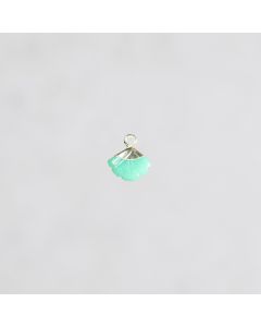 Calcé verte pendentif Gingko 8x9mm pl.or 1 m