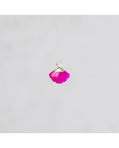 Agate Fushia pendentif Gingko 8x9mm pl.or 1 m