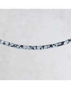 Obsidienne neige d'Afrique tube rond 6x8mm