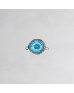 Agate druzy lagon connecteur gold 20x25mm