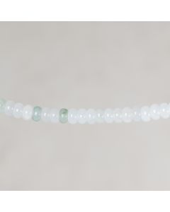 Jade thailandais white/green round roundel 5x8mm