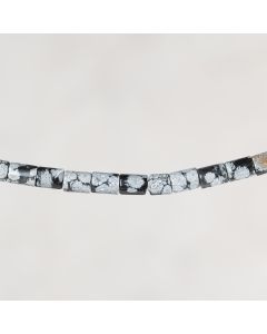 Obsidienne neige d'Afrique tube 6.5x8.5mm