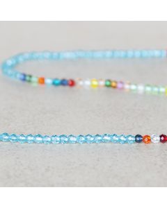 Cristal mixed band azur facetté 2mm