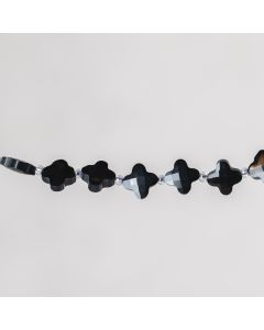 Onyx d'Afrique du Sud  trèfle facetté 10mm