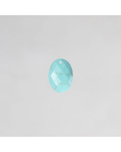 Magnésite turquoise pdt ovale facettée 13x18mm