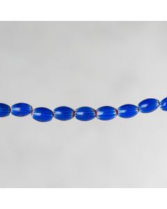 Perle en verre Santorin red/lapis olive 8x12mm