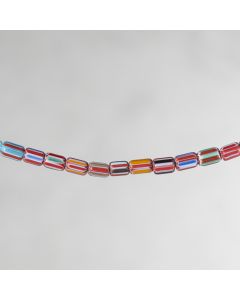Perle verre Santorin mixed color tube 6x10mm(60cm)