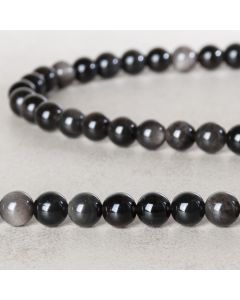 Obsidienne silver du Pérou 8mm