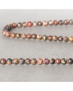 Jaspe léopard rouge d'Afrique 4mm