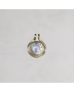 Agate de Botswana pendentif doré 20mm