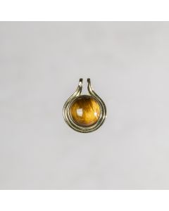 Oeil de tigre Afrique pendentif doré 20mm
