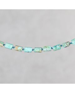 Turquoise du pérou mat tube asymétrique 7x9mm