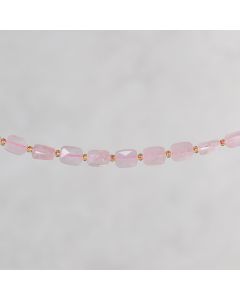 Quartz rose du Brésil facetté rectangle 8x12mm
