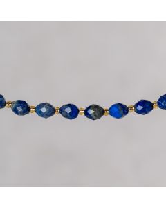 lapis Afghanistan olive facetté 6x8mm
