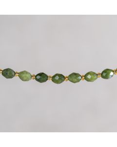 Jade Thailandais olive facetté 6x8mm