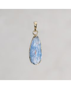 Cyanite du brésil pendentif doré 5x25mm