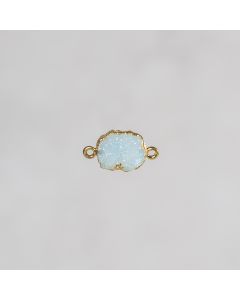 Druzy slice nude green pl or 1 m 12x14mm 2 anx