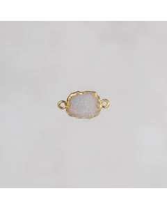 Druzy slice nude pink pl.or 1 m 12X14mm 2 anx