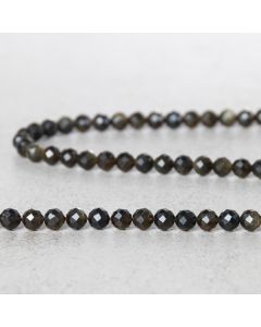 Gold obsidienne du Méxique facettée 4mm