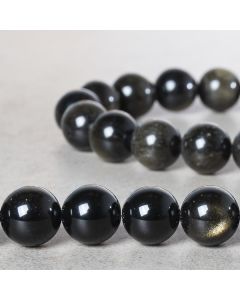 Gold obsidienne du Mexique 14mm